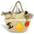 Borsa Chanel Fishnet CC Coco Mark Logo Large Beige