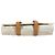 Hermès Sac à bandoulière en coton et cuir beige Hermes - vue 5