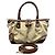 Borsa Gucci Sukey Marrone Beige Pelle e Tela D'oro