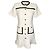 Sandro Cropped Tweed Kleid mit Knöpfen, Weiß, Polyester Roh