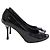 Décolleté con punta aperta Gucci Interlocking G in vernice nera Nero