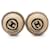 Orecchini tondi Chanel Coco Mark Argento Beige