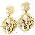 Orecchini a clip Chanel ABF071 Nero Bianco D'oro - vista 2