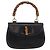 Gucci Vintage Convertible Bamboo Top Handle Leather Medium Nero