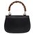 Gucci Vintage Convertible Bamboo Top Handle Leather Medium Nero - vista 2