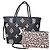 Louis Vuitton Neverfull MM Shopper in pelle Nero Rosa Stampa leopardo