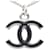 Collana Chanel Coco Mark Nero Argento  - vista 2