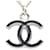 Collana Chanel Coco Mark Nero Argento  - vista 3