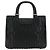 Borsa a mano Salvatore Ferragamo Gancini in rattan nero e argento Auth 184711V - vista 3