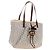 Borsa Tote FENDI Zucchino Canvas Bianco Oro Auth 184707V D'oro