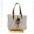 Borsa Tote FENDI Zucchino Canvas Bianco Oro Auth 184707V D'oro - vista 28