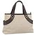 Bulgari Borsa BVLGARI Logo Mania in tela beige e argento Auth bs35496