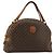 Céline Borsa a Mano CELINE Macadam Canvas PVC Pelle Marrone Oro Auth 184709 D'oro
