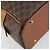 Céline Borsa a Mano CELINE Macadam Canvas PVC Pelle Marrone Oro Auth 184709 D'oro - vista 14