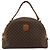 Céline Borsa a Mano CELINE Macadam Canvas PVC Pelle Marrone Oro Auth 184709 D'oro - vista 2
