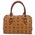 Borsa a Mano MCM Vicetos Logogram PVC Pelle Marrone Oro Auth 185091 D'oro - vista 3