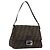 FENDI Zucca Canvas Mamma Baguette Shoulder Bag Black Brown Auth 184905SAM Marrone Nero
