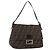 FENDI Zucca Canvas Mamma Baguette Shoulder Bag Black Brown Auth 185682SAV Marrone Nero