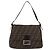 FENDI Zucca Canvas Mamma Baguette Shoulder Bag Black Brown Auth 185682SAV Marrone Nero - vista 2