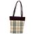 BURBERRY Nova Check Tote Bag Canvas Beige Silber Auth 185183A