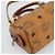 Borsa Mini Boston MCM Logogram Vicetos in PVC 2way Marrone Oro Auth 185458 D'oro - vista 13