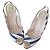 Christian Louboutin Décolleté a righe blu e bianche Bianco Gold hardware