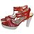 Sandali Hogan in vernice rossa con plateau Rosa Bianco Rosso