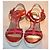 Sandali Hogan in vernice rossa con plateau Rosa Bianco Rosso - vista 2