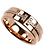 Tiffany & Co Anello Tiffany T Two stretto e largo in oro rosa 18K con diamanti
