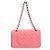 Borsa Chanel 14A Supermarket Pink Jersey Medium Classic Timeless Double Flap Bag Rosa Silver hardware - vista 2