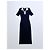 Autre Marque From Future Merinowolle Maxi-Kleid gerippt - Navy & Ivory Weiß Dunkelblau - Ansicht 3