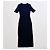 Autre Marque From Future Merinowolle Maxi-Kleid gerippt - Navy & Ivory Weiß Dunkelblau - Ansicht 9