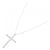 Autre Marque Au750 White Gold Cross Diamond Necklace Silvery  - view 2