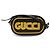 Borsa a tracolla in pelle vernice Gucci Game Patch Logo Nero Giallo