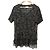 Dries Van Noten Sheer Layered Kurzarm-Bluse Schwarz