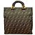 Fendi Zucca Canvas Leder Handtasche Braun Schwarz Khaki