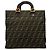 Fendi Zucca Canvas Leder Handtasche Braun Schwarz Khaki - Ansicht 2