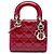 Lady Dior mini in vernice cannage rosso Bordò