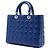 Lady Dior in agnello cannage blu grande - vista 2