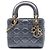 Lady Dior Mini in raso grigio con cristalli Swarovski Cannage Marrone