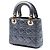 Lady Dior Mini in raso grigio con cristalli Swarovski Cannage Marrone - vista 2