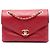 Chanel Red Small CC Chevron Calfskin Envelope Flap Rosso