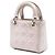 Lady Dior Cannage in agnello iridescente rosa mini - vista 2