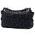 Chanel Black Medium Ruched Lambskin Astrakhan Flap Nero - vista 2