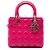 Lady Dior in agnello cannage rosa, misura Medium