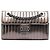 Chanel Gray Small Vertical Quilted Patent Maharaja Express Flap Marrone