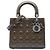 Lady Dior Cannage in vernice marrone misura Medium Cachi