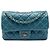 Chanel Blue Quilted Calfskin Plaque Double Flap
