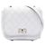 Chanel White Small Stitched Calfskin Covered CC Flap Bianco