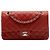 Chanel Red Medium Classic Caviar Double Flap Rosso Bordò